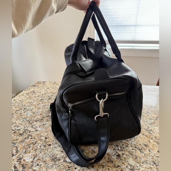 NEW F.H. Wordsworth NYC Leather Weekender Duffle Bag BLACK Claddagh Classic Golf - Picture 5 of 10